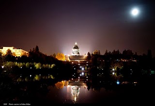Night view of Capitol Lake